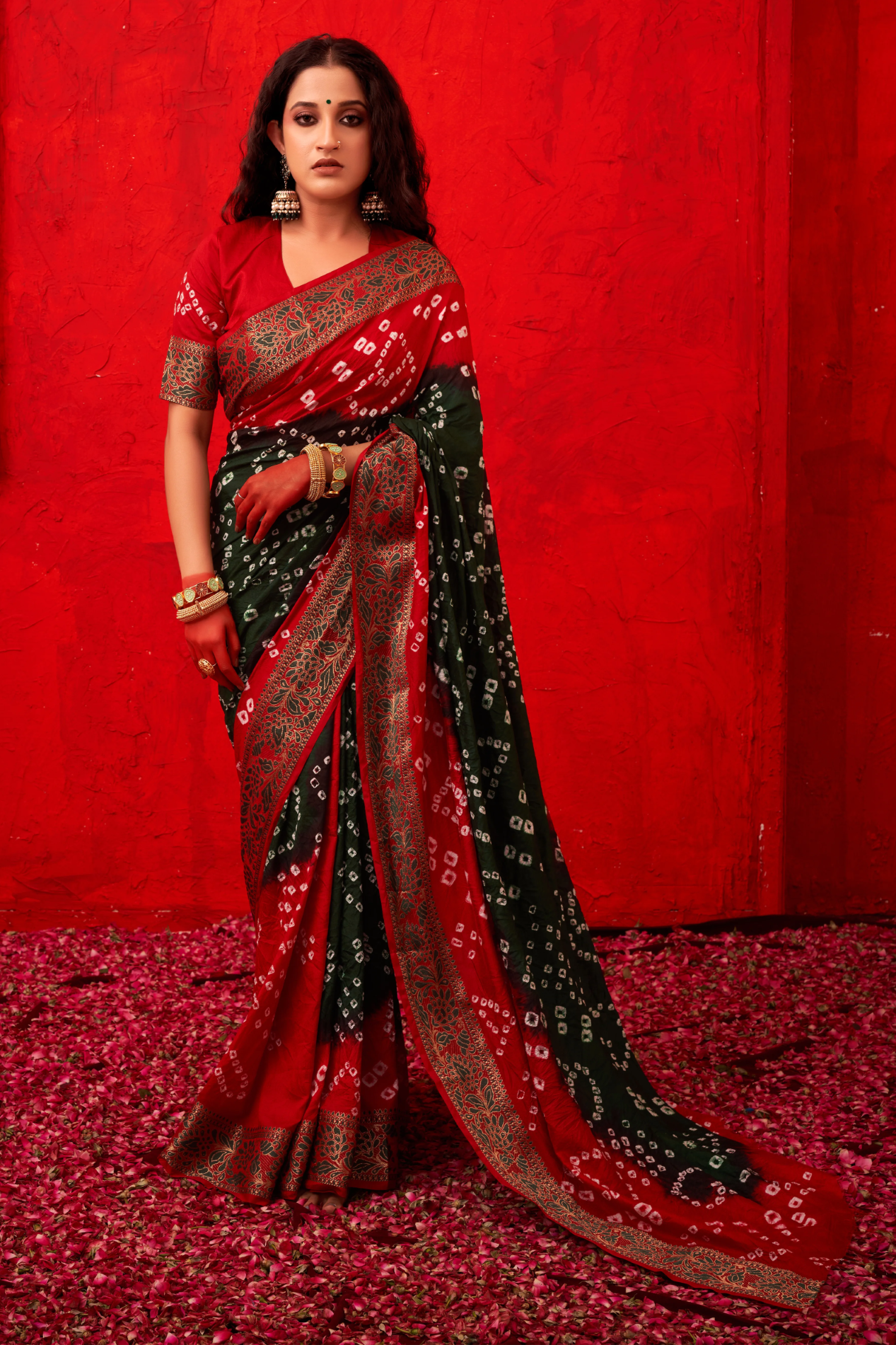 images of bandhani saree
