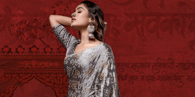 charm of bandhani saree