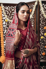 Terracotta Tales Gajji Silk Bandhani Saree