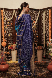 Firozi Fantasia Dola Silk Bandhani Saree