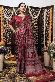 Terracotta Tales Gajji Silk Bandhani Saree