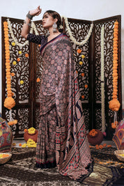 Crimson Mystique Gajji Silk Bandhani Saree