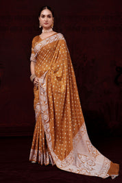 Mustard Dola Silk Elegance Bandhani Saree