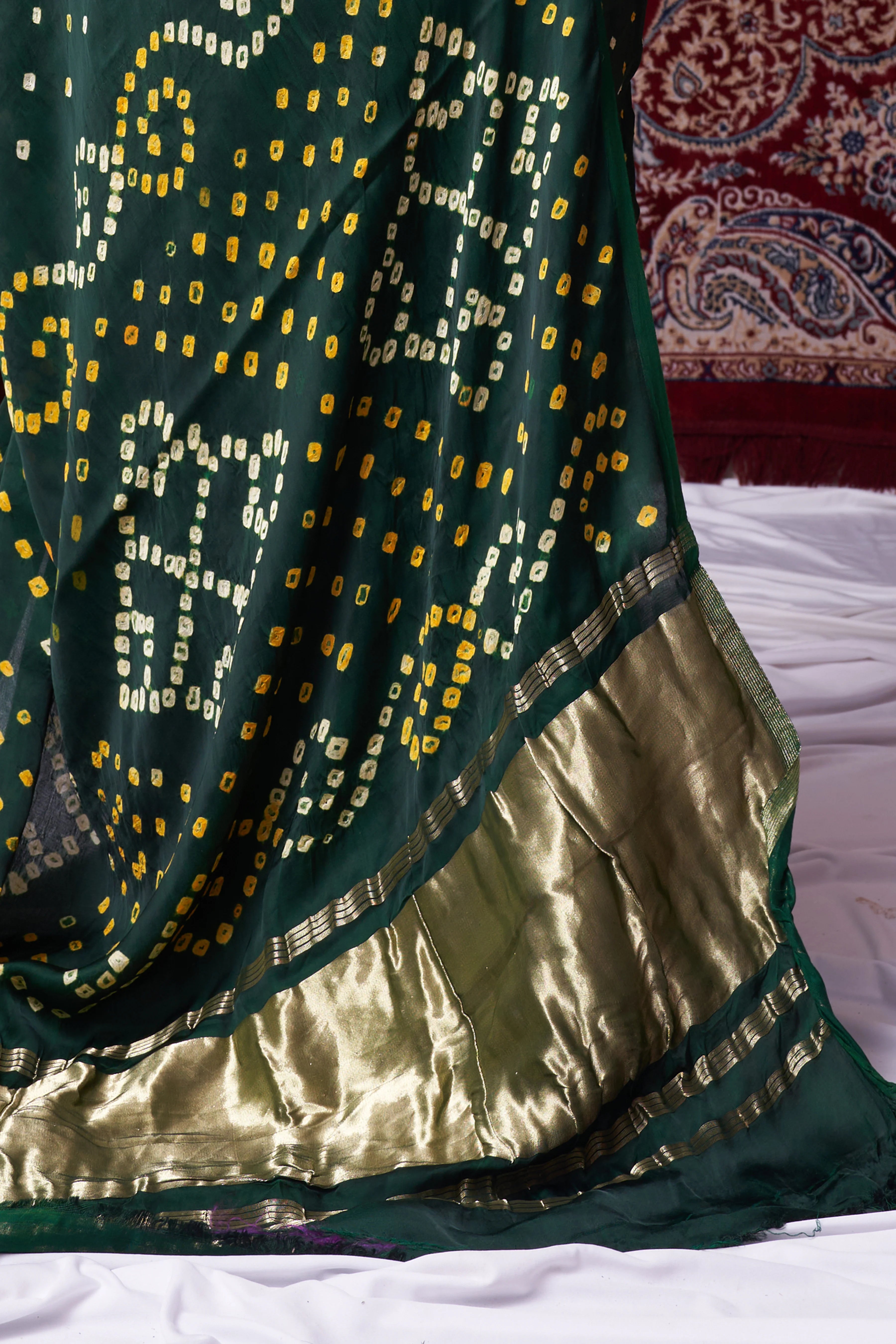 GreenGajjiSilkBandhaniWeddingSaree4.webp