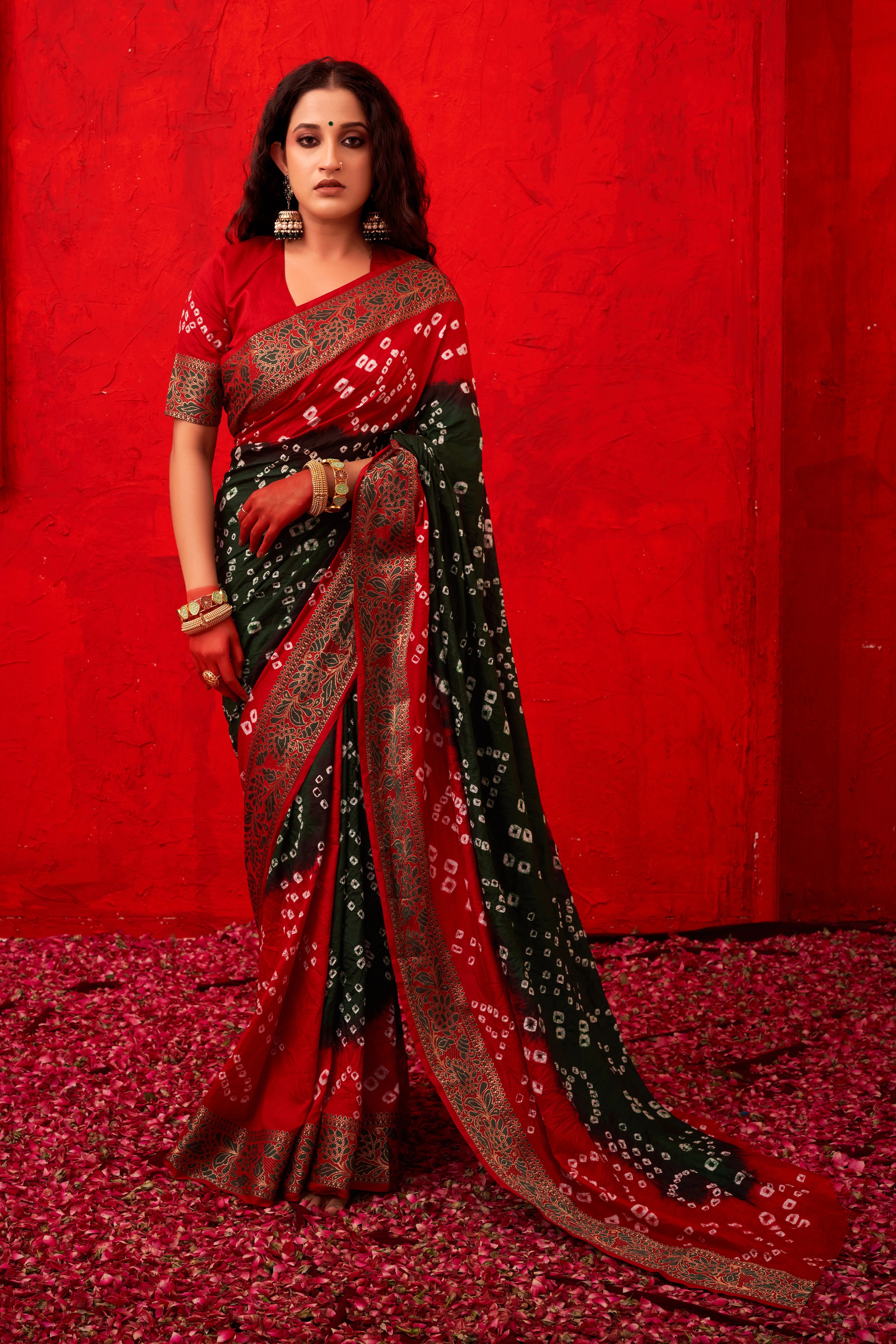 GreenSilkBandhaniPartyWearSaree1.webp