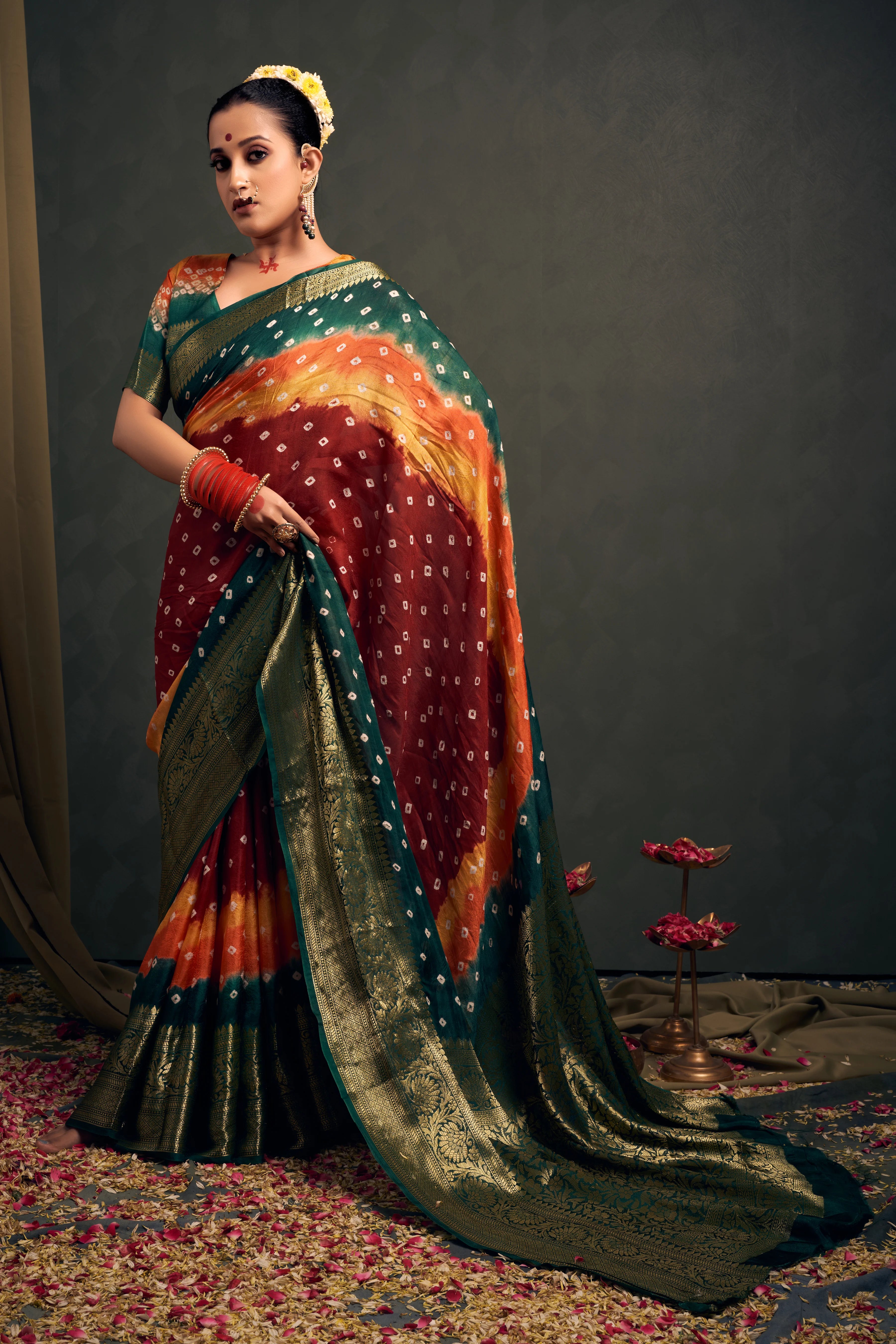 MaroonKanjeevaramSilkBandhaniWeddingSaree1.webp