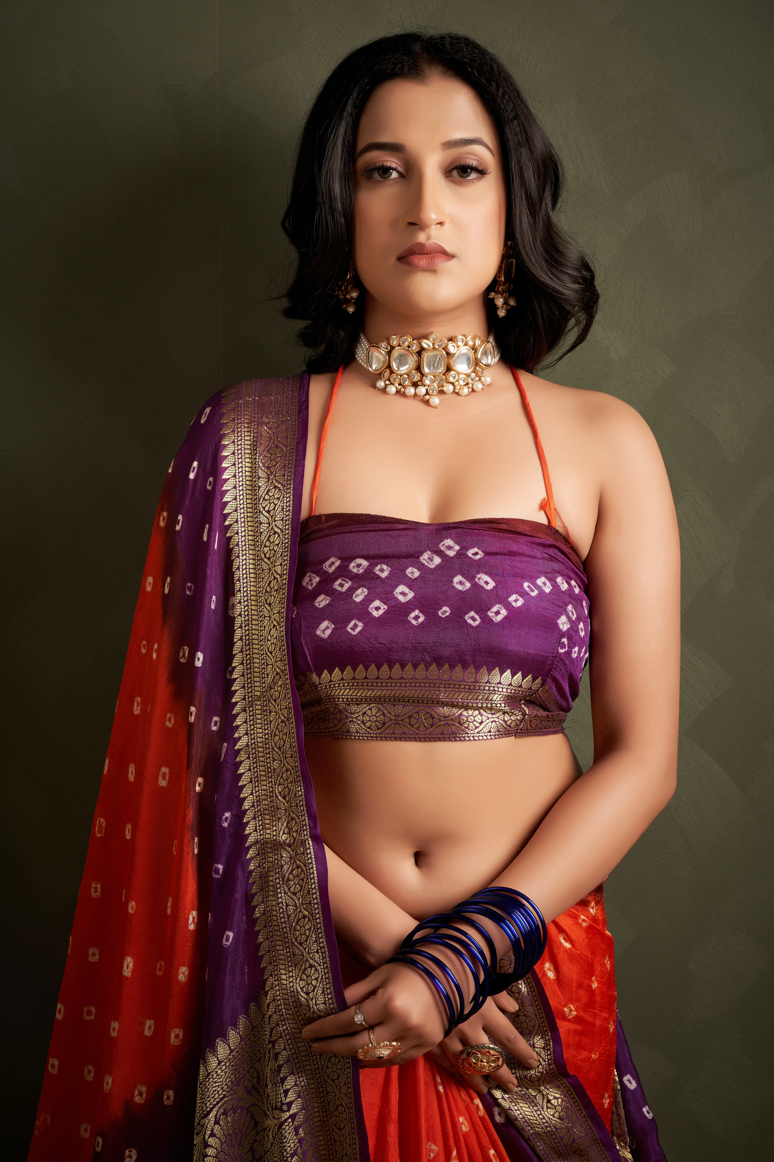 OrangeKanjeevaramSilkBandhaniWeddingSaree2.png