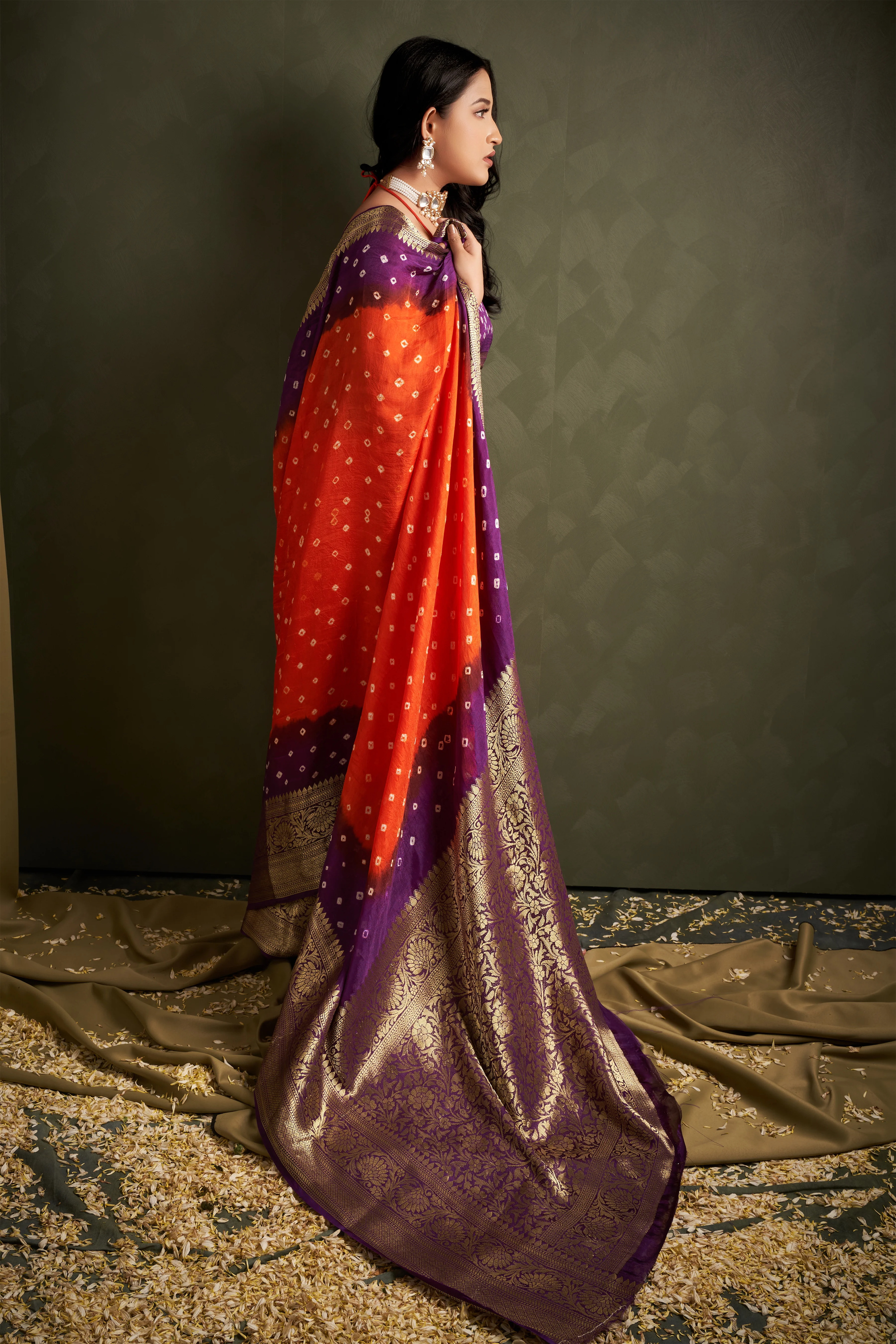 OrangeKanjeevaramSilkBandhaniWeddingSaree4.png