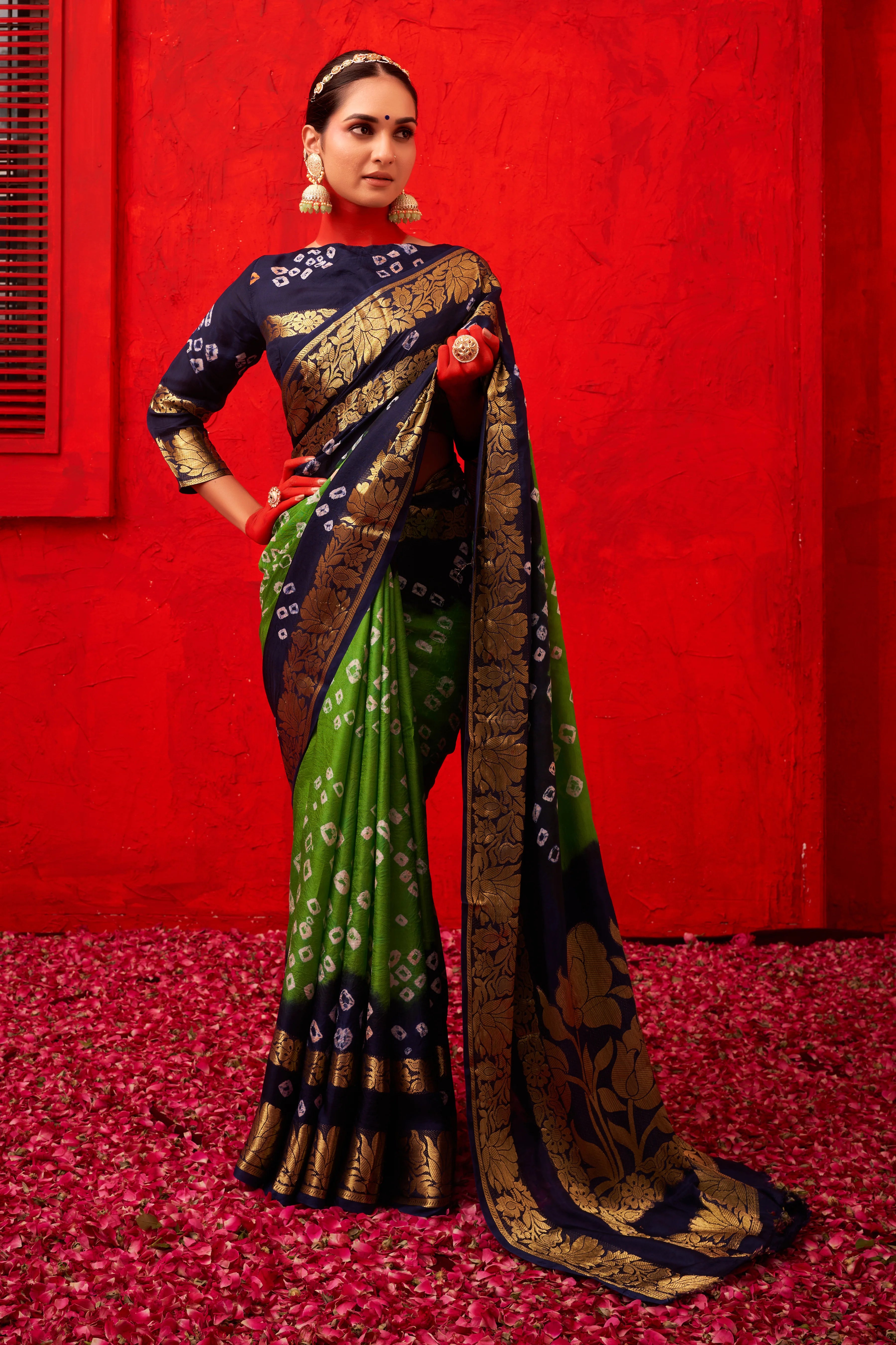 SeaGreenMullberySilkBandhaniPartyWearSaree1.webp